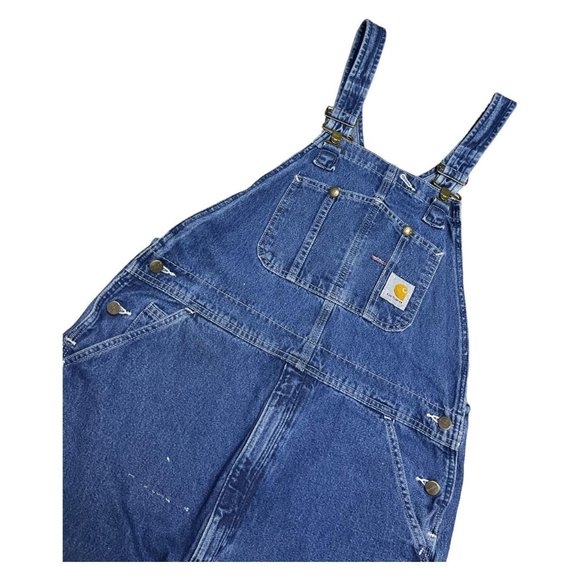 Carhartt Vintage 90s Y2K Denim Jean Work Overalls - Mens 36 x 32 - Picture 2 of 6